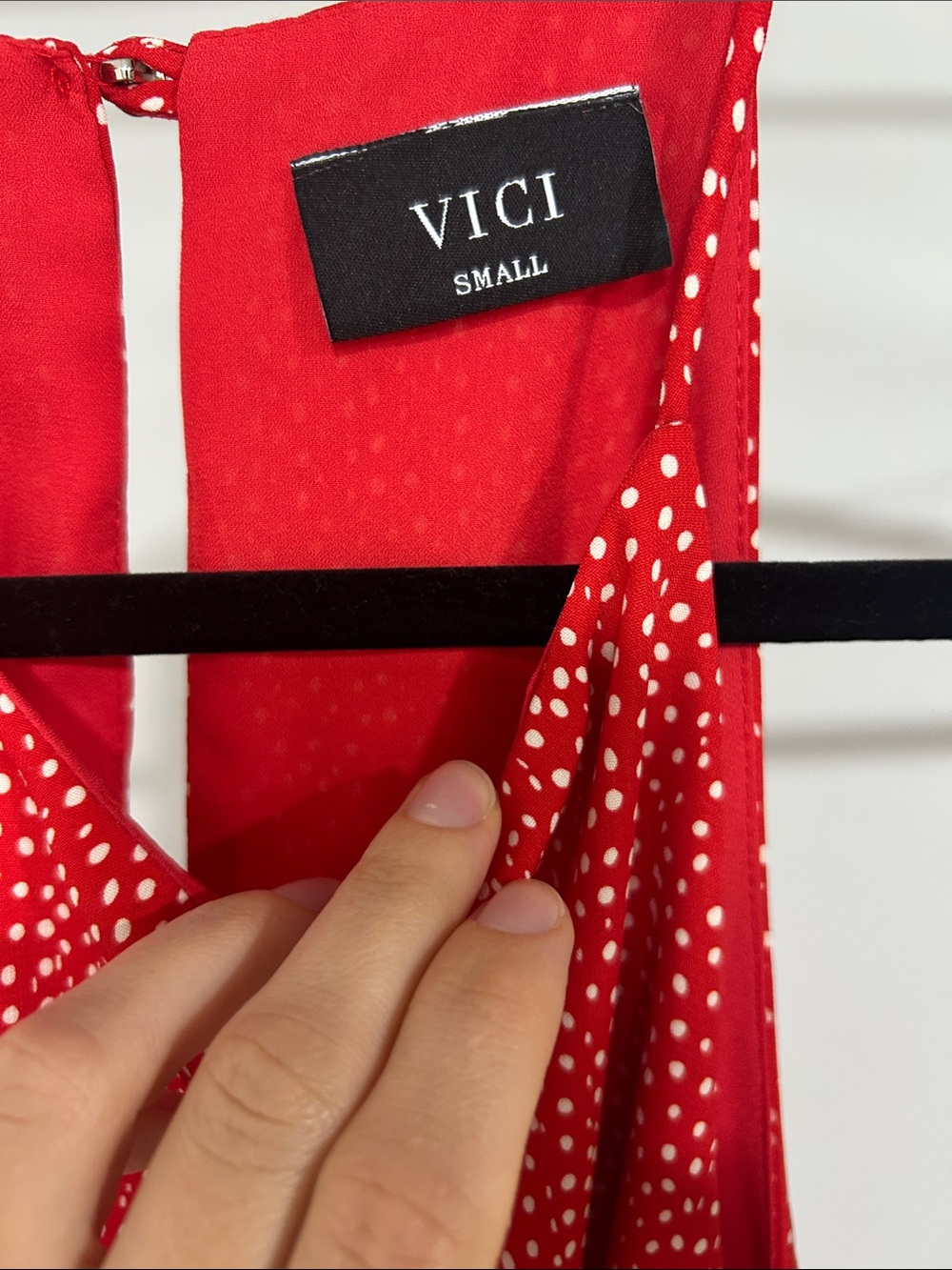 VICI Red and White Polka Dot Mini Dress - Picture 2 of 2
